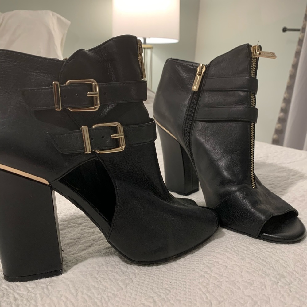 Jessica Simpson leather open toe booties